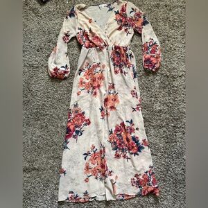 Floral Long Sleeve Medium Maxi Dress